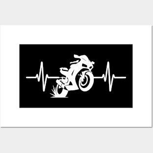 Sport Motorcycle Heartbeat Posters and Art